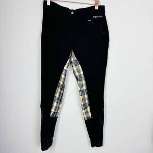 BUCKWILD | Full Seat Breeches Riding Equestrian Pants Black & Plaid Women’s S